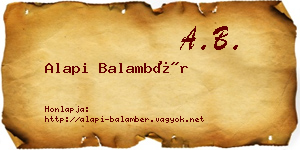 Alapi Balambér névjegykártya